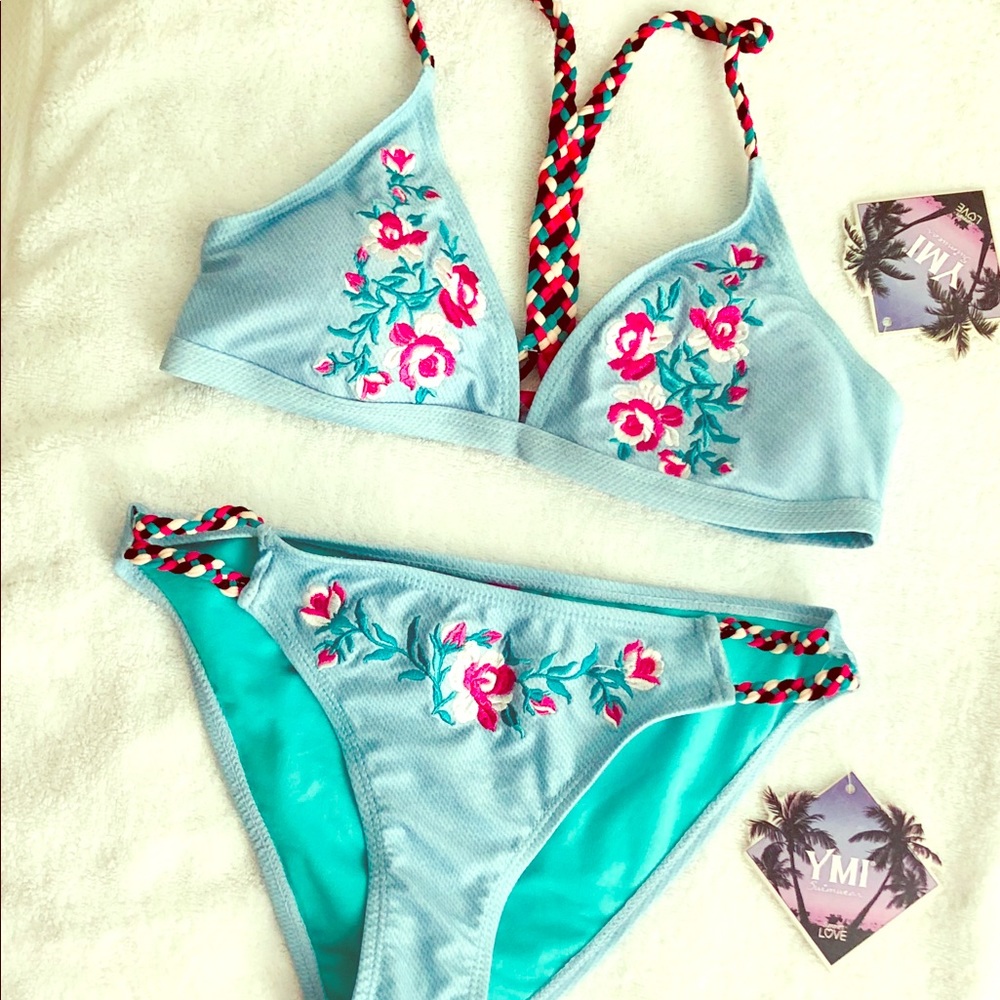 NWT YMI Swimwear Cerulean Bikini Set Size M